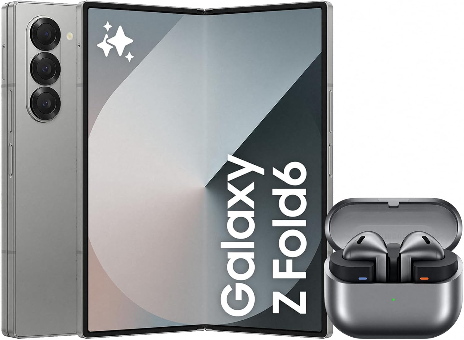 Samsung Galaxy Z Fold6 AI Smartphone, Unlocked Android Smartphone, 512GB Storage, Silver Shadow and Buds3, Wireless Earbuds, Grey (UK Version) image 0 Samsung Galaxy Z Fold6 AI Smartphone, Unlocked Android Smartphone, 512GB Storage, Silver Shadow and Buds3, Wireless Earbuds, Grey (UK Version) image 0